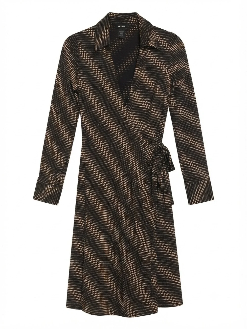 Express Black and Gold Wrap Dress Size 7/8